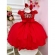 Vestido Infantil Vermelho C/ Renda Tiara e Cinto de Pérolas