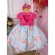 Vestido Infantil Rosa Chiclete Peito Nervura Florido Pérolas