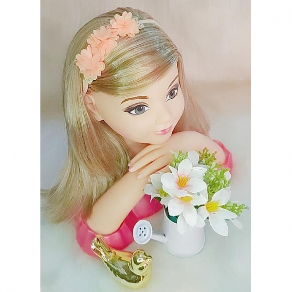 Faixinha de Cabelo Bebê Aplique de Flores Dourada Várias Cores - Pêssego
