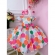 Vestido Infantil Rosa Bolas Coloridas C/ Aplique de Laço