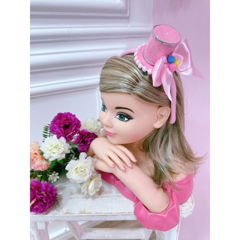 Tiara Infantil Circo Rosa Chiclete e Prata Festa Luxo - Rosa