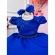 Vestido Infantil Azul Royal Renda C/ Cinto Pérolas e Tiara - Azul Royal