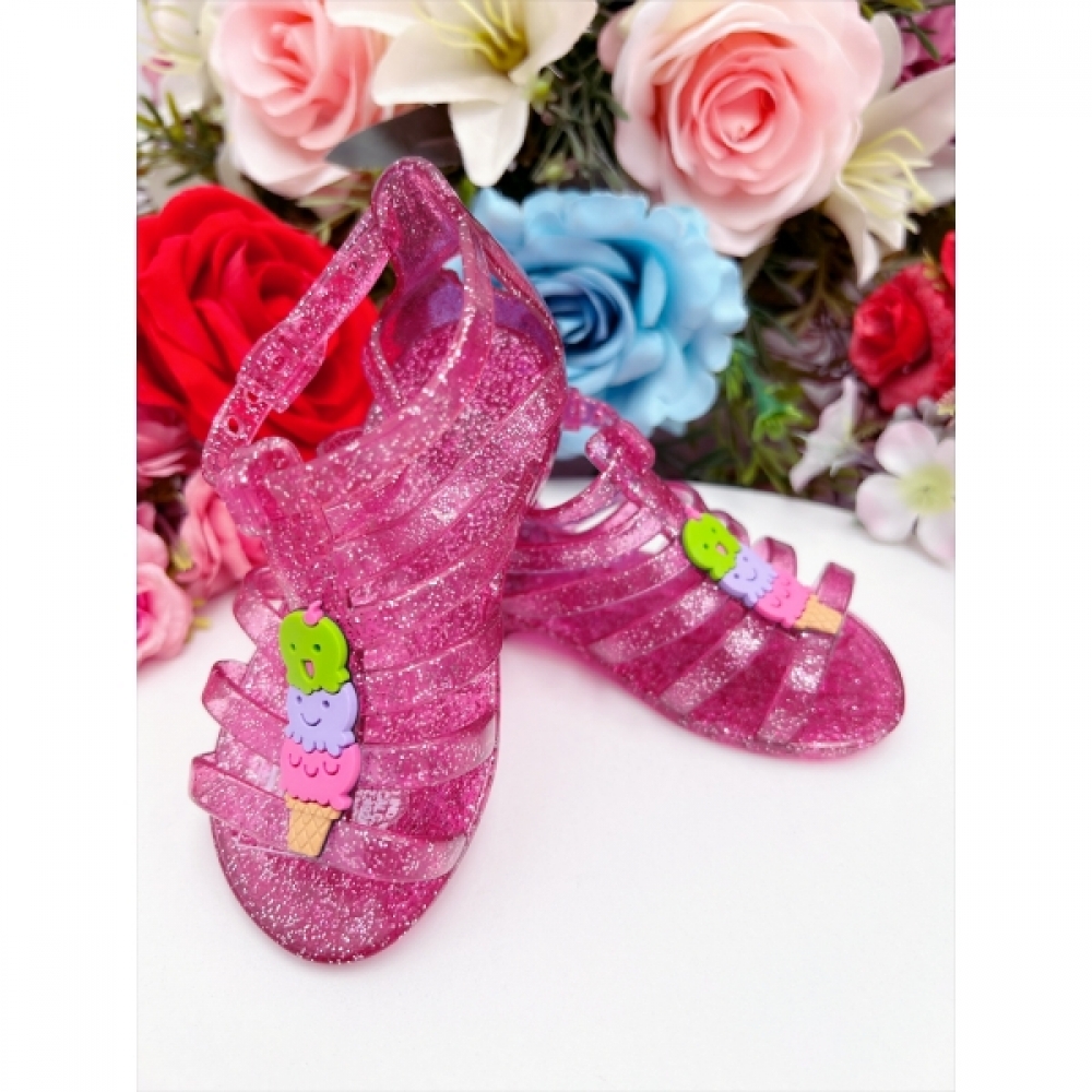 Sandália Infantil Gladiadora Baby Sorvete Maxi Glitter Rosa