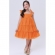 Vestido Infantil Laranja de Alça e Com Plumas Luxo
