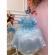 Kit Princesa Fantasia Infantil Frozen C/ Tiara e Luva Luxo - Azul Claro