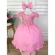 Vestido Infantil Rosa Chiclete C/ Renda Cinto Pérolas e Laço - Rosa Chiclete