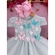 Vestido Infantil Verde C/ Renda de Aplique Flores Borboletas