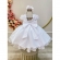 Vestido Infantil Branco Laise C/ Babados e Cinto de Pérolas