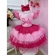 Vestido Infantil Rosa Barbie Peito Strass Glitter Luxo