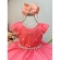 Vestido Infantil Goiaba C/ Busto Nervura e Pérolas Festas - Goiaba