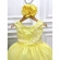 Vestido Infantil Amarelo Damas de Honra Renda Pérola Strass