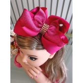 Tiara Infantil Cores de Natal Festas Com Strass e Glitter - Nude