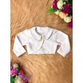 Bolero Infantil Branco Soft C/ Botão Luxo
