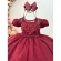 Vestido Infantil Marsala C/ Tule Pipoquinha Luxo C/ Pérolas - Marsala