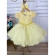 Vestido Infantil Amarelo Renda Aplique Flor Borboleta e Laço