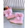 Botinha Infantil Rosa Laço Pompom Com Pelúcia e Zíper