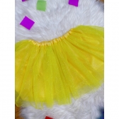 Saia de Tule Infantil Coloridos Com Glitter e Leds - Amarelo