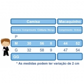 Conjunto Macaquinho Com Camisa e Gravatinha Branco