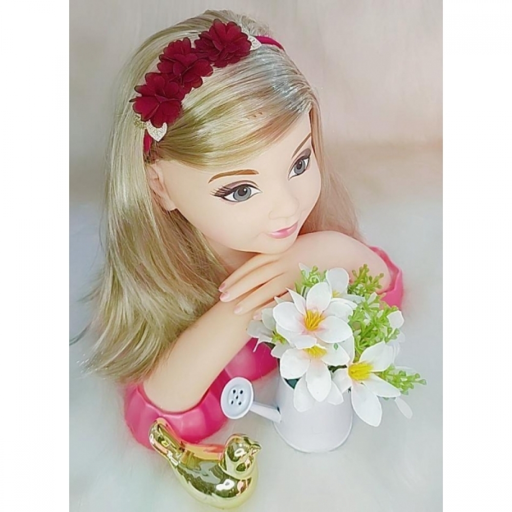 Faixinha de Cabelo Bebê Aplique de Flores Dourada Várias Cores - Marsala