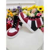 Tênis Jordan Cano Alto Meninos C/ Cadarço Branco e Vermelho