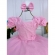 Vestido Infantil Aurora Rosa C/ Borboletas Laço e Glitter