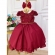 Vestido Infantil Marsala Renda Com Cinto de Pérolas e Laço - marsala