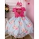 Vestido Infantil Rosa Chiclete Peito Nervura Florido Pérolas
