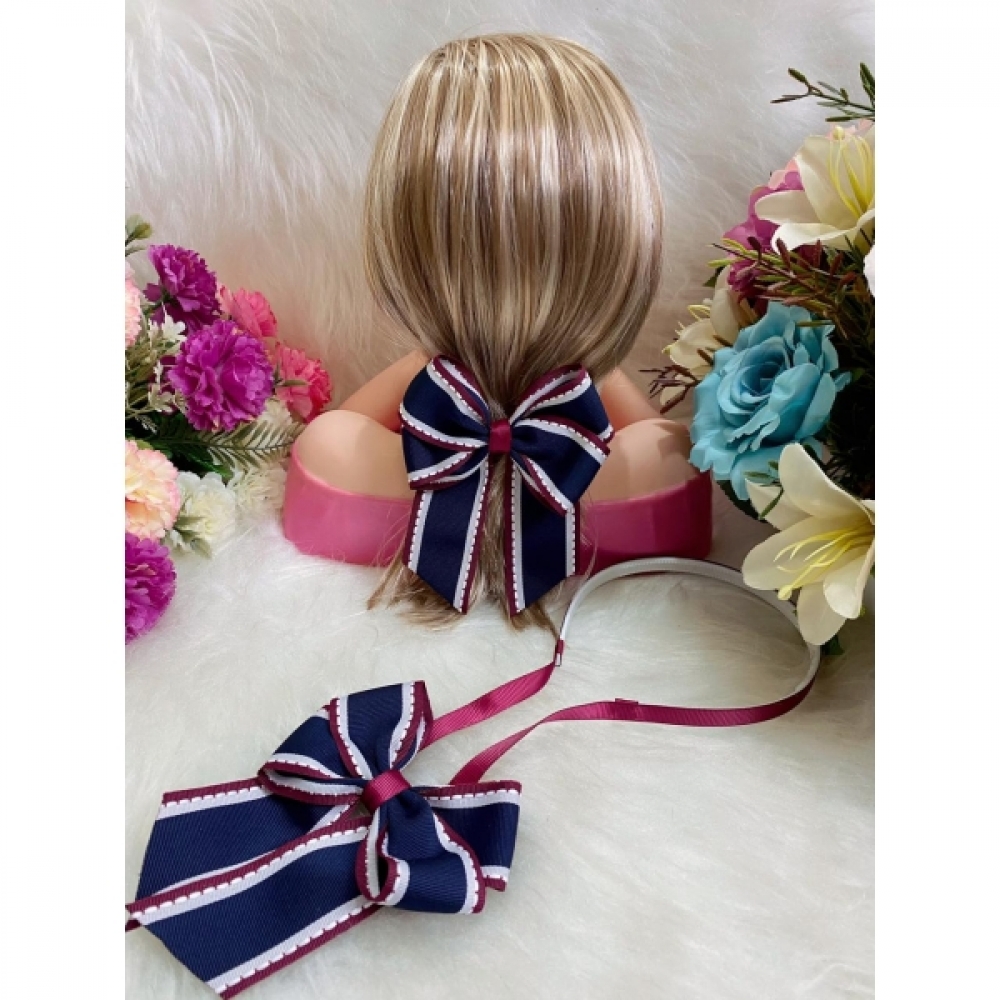 Tiara Infantil Azul Marinho e Marsala Tik Tok Monó