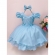Vestido Infantil Azul Bebê Aplique Borboleta Glitter Pérola