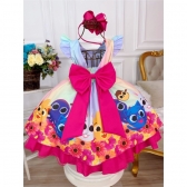 Vestido Infantil BoloFofos no Jardim Peito Strass