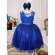 Vestido Infantil Azul Royal Renda Realeza Tule C/ Glitter