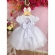 Vestido Infantil Branco C/ Aplique de Flores Renda Pérolas
