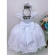 Vestido Infantil Branco C/ Renda Luxo C/ Aplique Flores